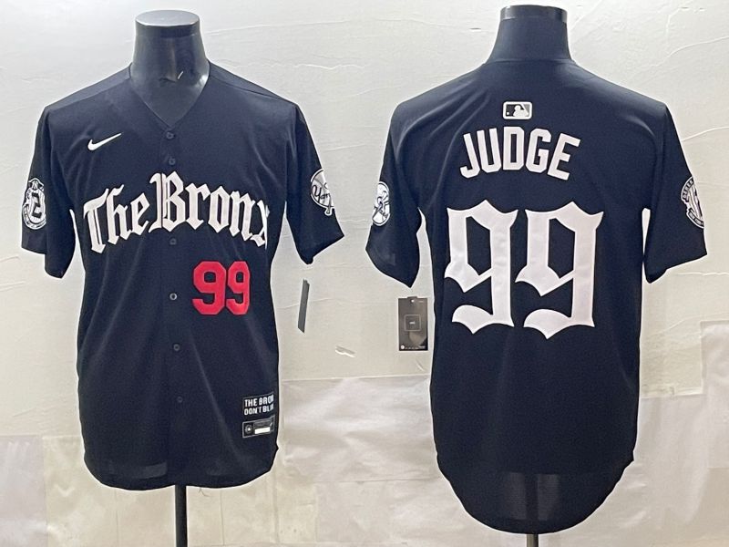 Men 2025 New York Yankees #99 Judge Black Five generations Joint Name Nike MLB Jersey style 32